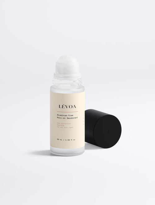 LÉVOA Aluminum-free Roll-on Deodorant — black cap